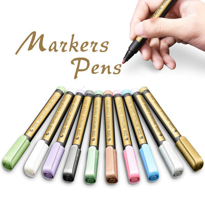 DIY Black Cardboard Art Marker 8151 Color Metal Paint Note Number Pen Flat Brush Tip