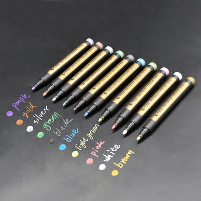 DIY Black Cardboard Art Marker 8151 Color Metal Paint Note Number Pen Flat Brush Tip