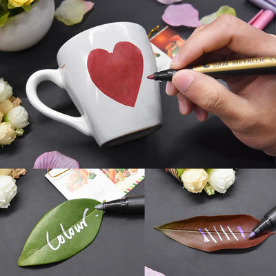 DIY Black Cardboard Art Marker 8151 Color Metal Paint Note Number Pen Flat Brush Tip