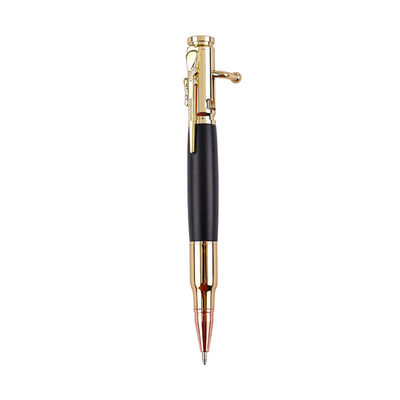 OEM Printing Ball Point Ballpoint Bolt Action Metal Bullet Gun Pen With 1.0mm Writing Width