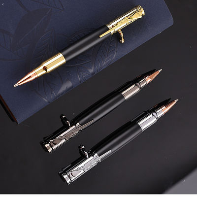 OEM Printing Ball Point Ballpoint Bolt Action Metal Bullet Gun Pen With 1.0mm Writing Width