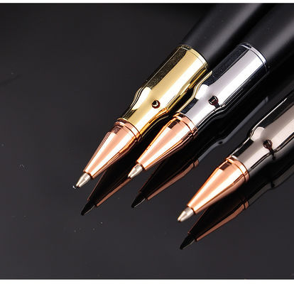 OEM Printing Ball Point Ballpoint Bolt Action Metal Bullet Gun Pen With 1.0mm Writing Width