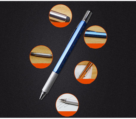 Personalized Custom Plastic 6 in 1 Tool Pen with Ruler Level and Two-Head Screwdriver