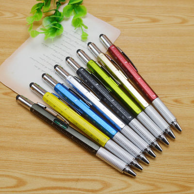 Personalized Custom Plastic 6 in 1 Tool Pen with Ruler Level and Two-Head Screwdriver