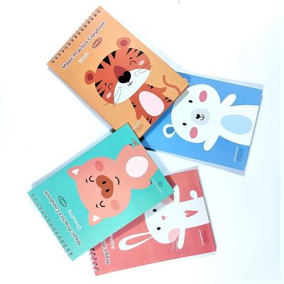 Reusable Writing Notebook for Kids 4 Books 1 Pen English Magic Practice and Calligraphy