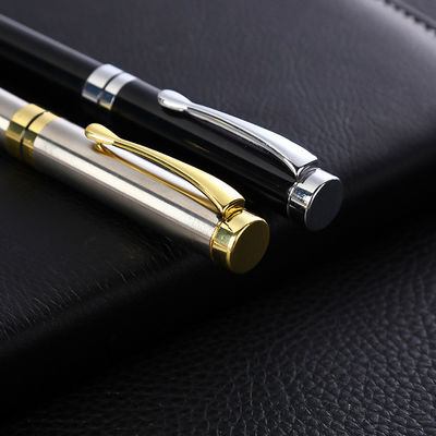 Custom Logo Printing Black White Slim Metal Ball Point Pen for Customized Color Gift