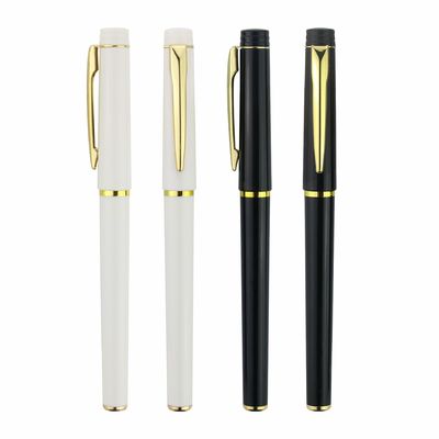 Customized Color Office Stationery White Roller Pen Metallic Simple Sense Plastic Gel Pen