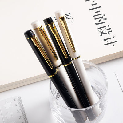 Customized Color Office Stationery White Roller Pen Metallic Simple Sense Plastic Gel Pen