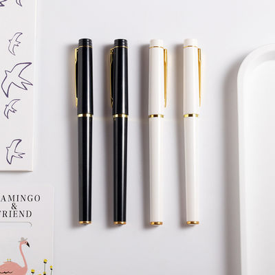 Customized Color Office Stationery White Roller Pen Metallic Simple Sense Plastic Gel Pen