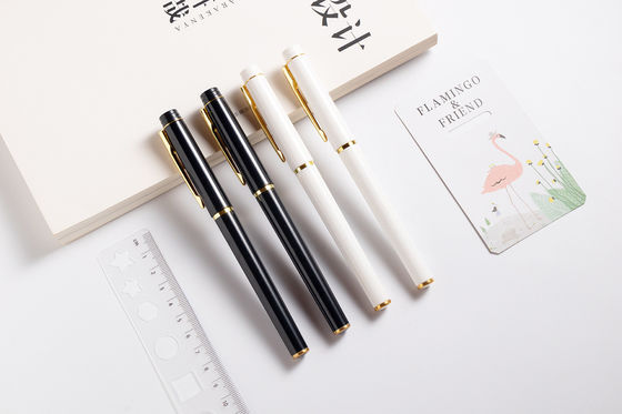 Customized Color Office Stationery White Roller Pen Metallic Simple Sense Plastic Gel Pen