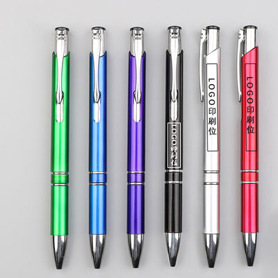 Customization Logo Plastic Office And School Supplies Colorful Metal Ballpoint Pen