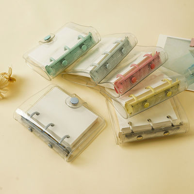 Customized Cute 3 Hole Loose leaf Refill Notebook Cover Mini PVC File Folder Portable