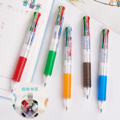 OEM/ODM Acceptable 4 Color 0.7mm Plastic Transparent Shuttle Pens for Office Writing