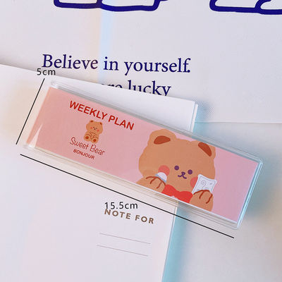 Cartoon Bear Week Plan Lovely Portable Mini Pocket Book Korean Ins Style Student Notepad
