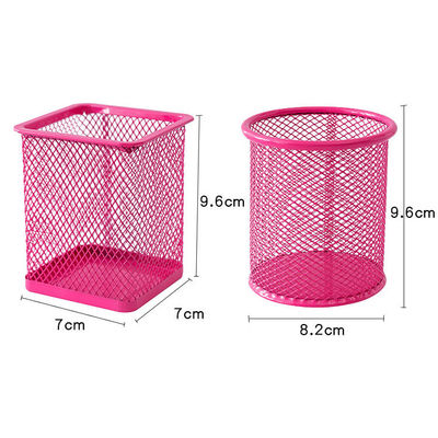 2022 Office Stand Cute Pen Container Desktop Personalized Metal Mesh Pen Holder in Green