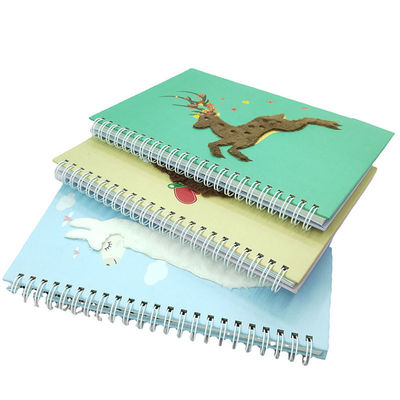 Logo Hardcover Spiral Bound A5 Notebook with Fabric Cover Custom Printing and Logo