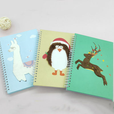 Logo Hardcover Spiral Bound A5 Notebook with Fabric Cover Custom Printing and Logo