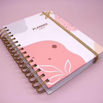 Paper Cover Custom Logo A5 Pink Spiral Weekly Monthly Manifestation Goal Diary Journal Planner Agenda Notebook