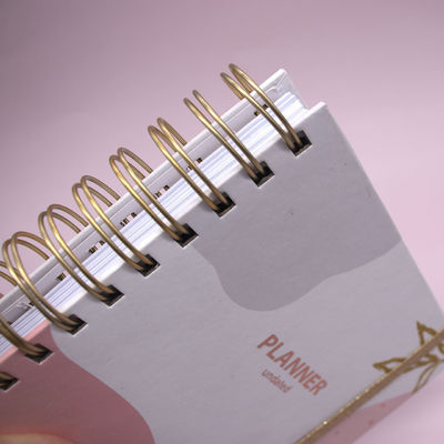 Paper Cover Custom Logo A5 Pink Spiral Weekly Monthly Manifestation Goal Diary Journal Planner Agenda Notebook