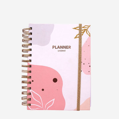 Paper Cover Custom Logo A5 Pink Spiral Weekly Monthly Manifestation Goal Diary Journal Planner Agenda Notebook