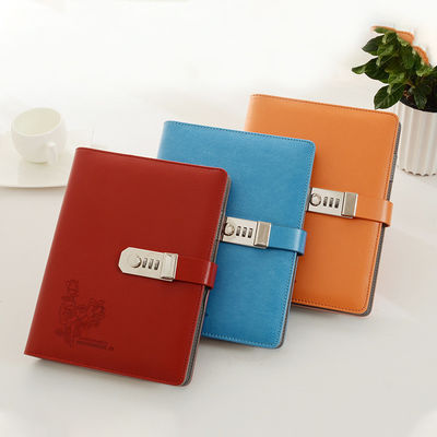 Customized A5 Size Password Lock Leather Notebook in Multiple Colors for Gift Giving
