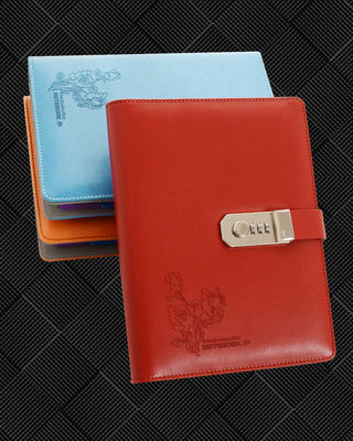 Customized A5 Size Password Lock Leather Notebook in Multiple Colors for Gift Giving