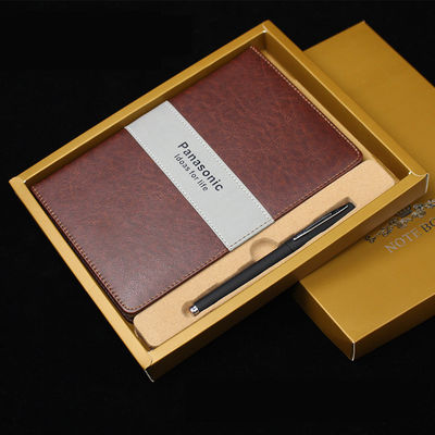 Gift Set Hardcover Leather A5 Lined Journal Writing Thick Classic Ruled Notebook with Pen