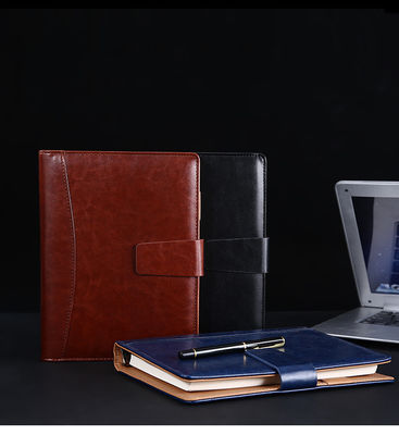 Simple Business Leather Notebook Gift Set with 5 Loose-leaf Notebook and Diary Notebook