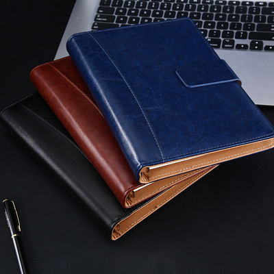 Simple Business Leather Notebook Gift Set with 5 Loose-leaf Notebook and Diary Notebook