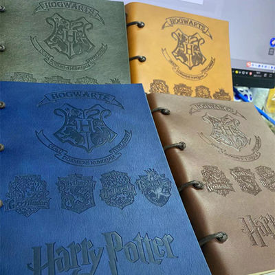 Thickened Imitation Leather Threading Handbook Kraft Paper Notebooks With Inside Pages