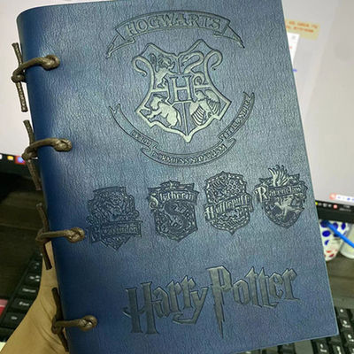 Thickened Imitation Leather Threading Handbook Kraft Paper Notebooks With Inside Pages