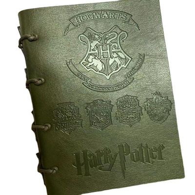 Thickened Imitation Leather Threading Handbook Kraft Paper Notebooks With Inside Pages