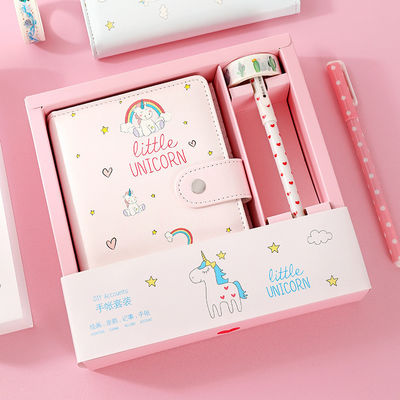 Customized Logo Imitation Leather Notepad Hand Ledger Notebook And Pen Stationery Set