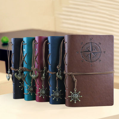 Imitation Leather Cover A5 A6 Brown Kraft Notebook With Daily Weekly Monthly Planner