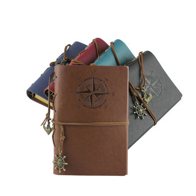 Imitation Leather Cover A5 A6 Brown Kraft Notebook With Daily Weekly Monthly Planner