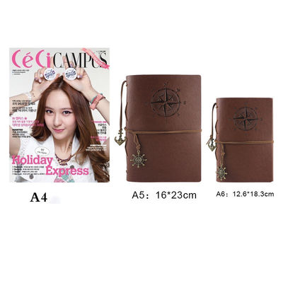 Imitation Leather Cover A5 A6 Brown Kraft Notebook With Daily Weekly Monthly Planner