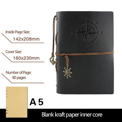Imitation Leather Cover A5 A6 Brown Kraft Notebook With Daily Weekly Monthly Planner