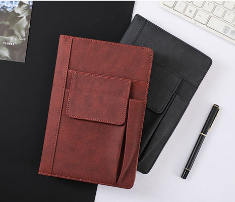 Printed Style Custom A5 Pu Leather Office Journal with Pen Holder and Phone Pocket