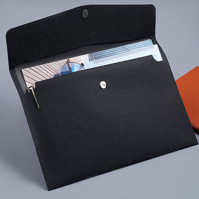 Customized Logo Waterproof PU Leather A4 File Folder Document Holder with File Pocket