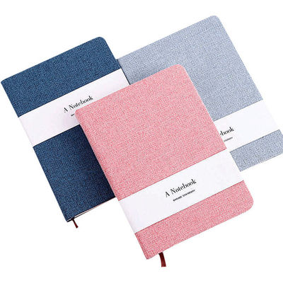2022 Custom Linen Notebook Book Cloth Fabric Diary A6 Blank/Lined Pages Leather Cover