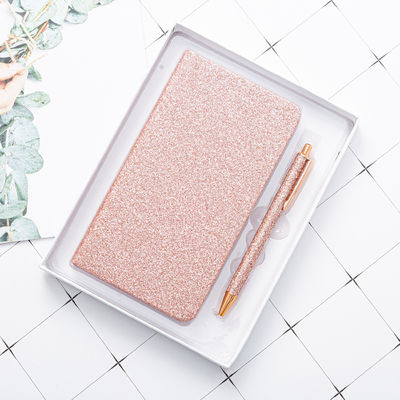 Daily Weekly Monthly Planner A6 Glitter Cover Notebook With Pen Set for Custom Girls Gift