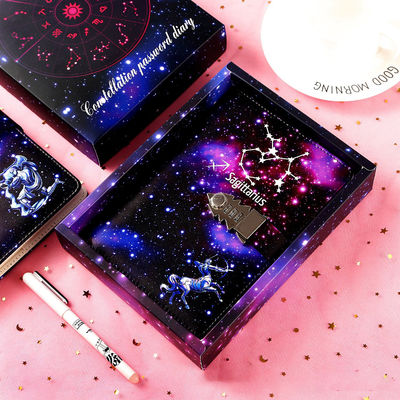 2022 Leather Lock Catch Journal Writing Schedule Notebook For Students 12 Constellation