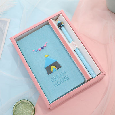 Business Office Gift Cartoon Creative End Stationery Set with Imitation Leather Cover