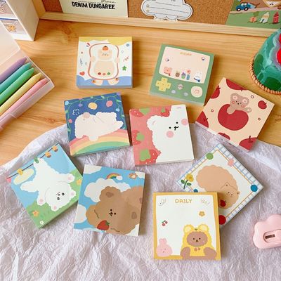 Cute Bear Self Sticky To Do List Note Pad for School Office 2022 Stationery Supplies