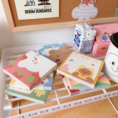 Cute Bear Self Sticky To Do List Note Pad for School Office 2022 Stationery Supplies