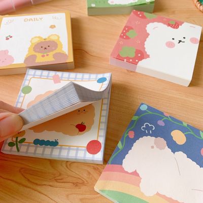 Cute Bear Self Sticky To Do List Note Pad for School Office 2022 Stationery Supplies