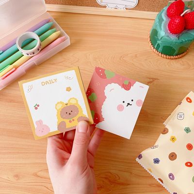 Cute Bear Self Sticky To Do List Note Pad for School Office 2022 Stationery Supplies