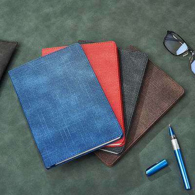 Custom Logo A5 Leather Business Office Stationery Sewing Binding Notepad Gift Box Set