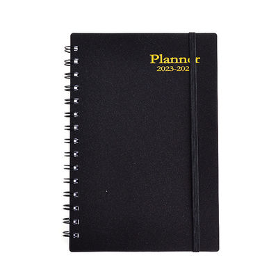 Customizable A5 Black Daily Planner Spiral Bound Notebook with Customized Logo and Size