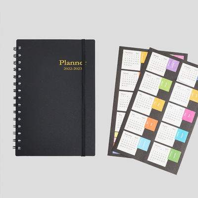 Customizable A5 Black Daily Planner Spiral Bound Notebook with Customized Logo and Size